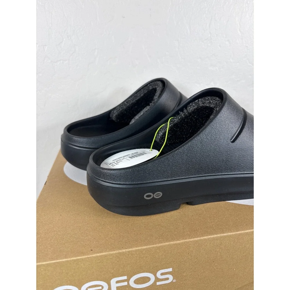 Oofos OOCloog Black Recovery Clog Unisex Men 10 Women 12 Slip On Shoes New